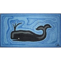 Blue whale-themed doormat.
